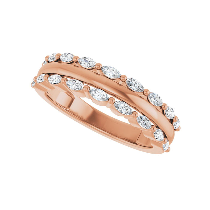 14K Rose Gold 1/2 CTW Lab-Grown Diamond Anniversary Band