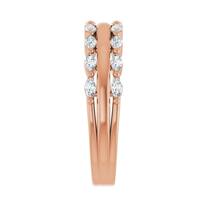 14K Rose Gold 1/2 CTW Lab-Grown Diamond Anniversary Band