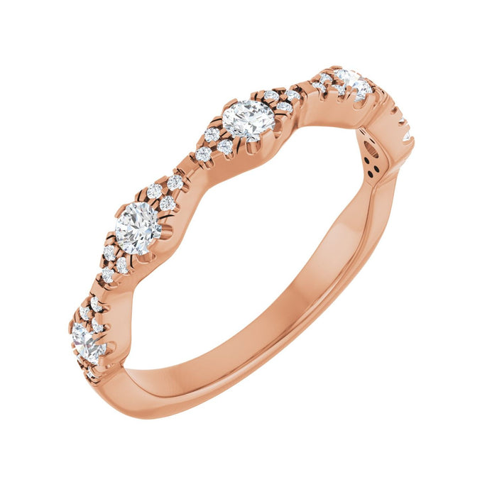 14K Rose Gold 3/8 CTW Lab-Grown Diamond Anniversary Band