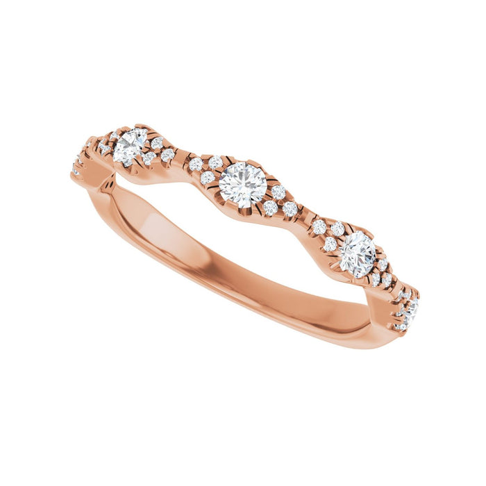 14K Rose Gold 3/8 CTW Lab-Grown Diamond Anniversary Band