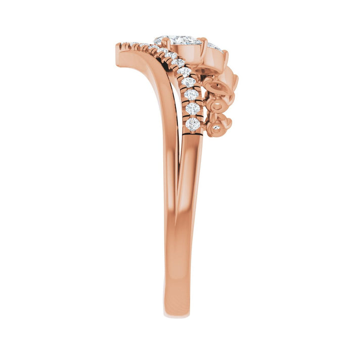 14K Rose Gold 1/3 CTW Lab-Grown Diamond Contour Band
