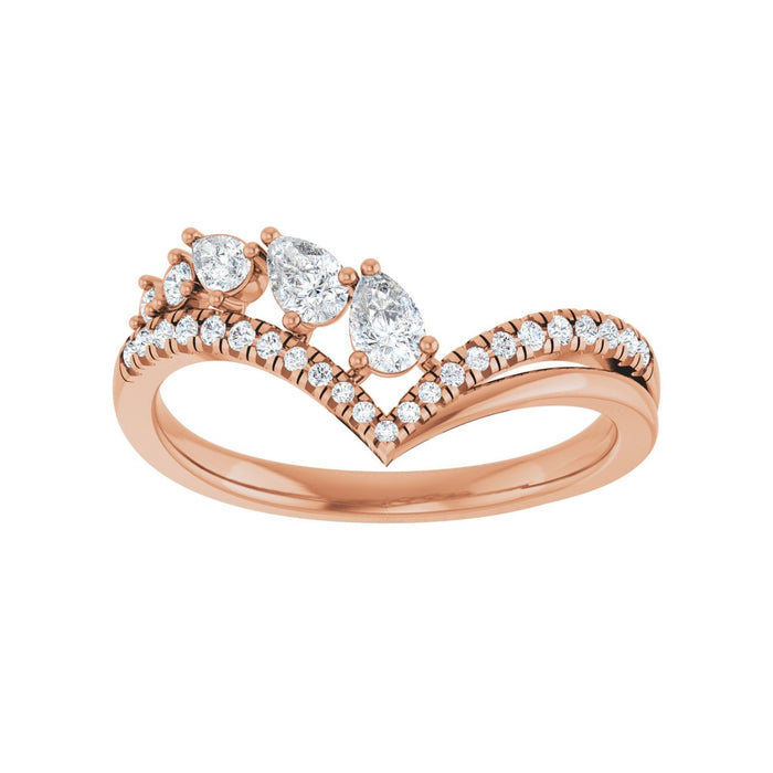 14K Rose Gold 1/3 CTW Lab-Grown Diamond Contour Band