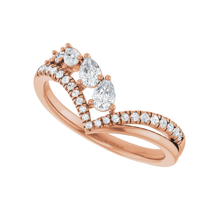 14K Rose Gold 1/3 CTW Lab-Grown Diamond Contour Band