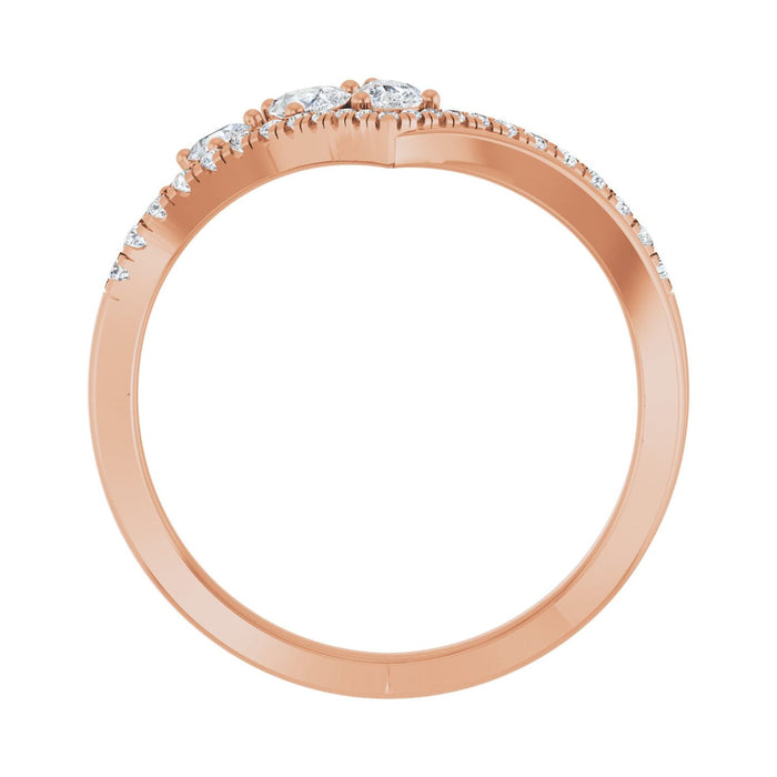 14K Rose Gold 1/3 CTW Lab-Grown Diamond Contour Band