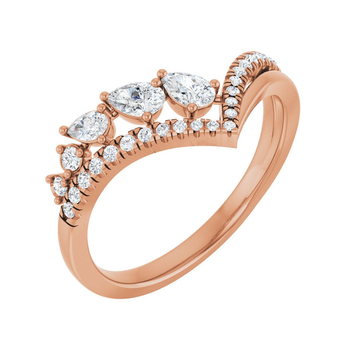 14K Rose Gold 1/3 CTW Lab-Grown Diamond Contour Band