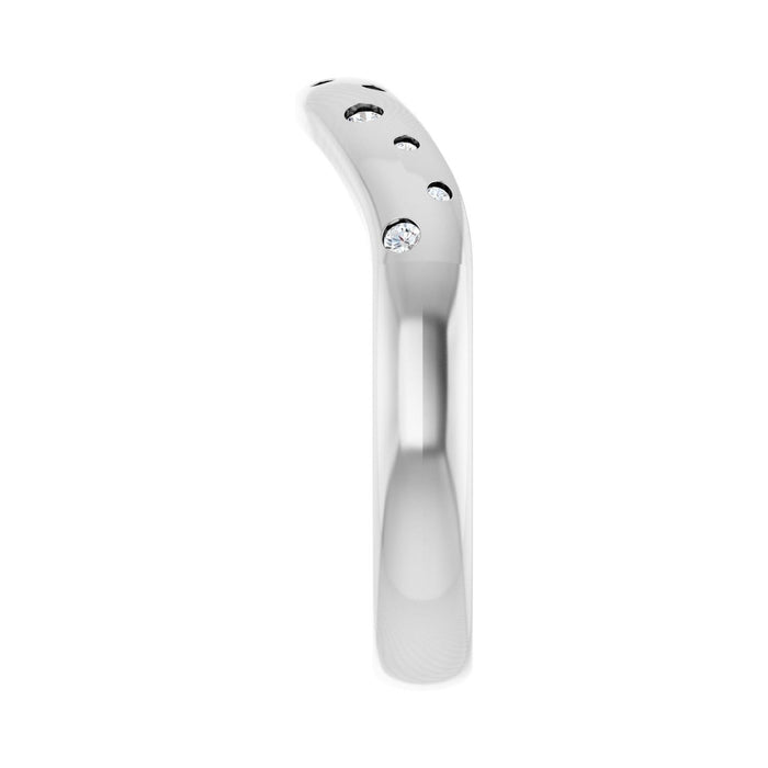 14K White Gold .08 CTW Lab-Grown Diamond Contour Band