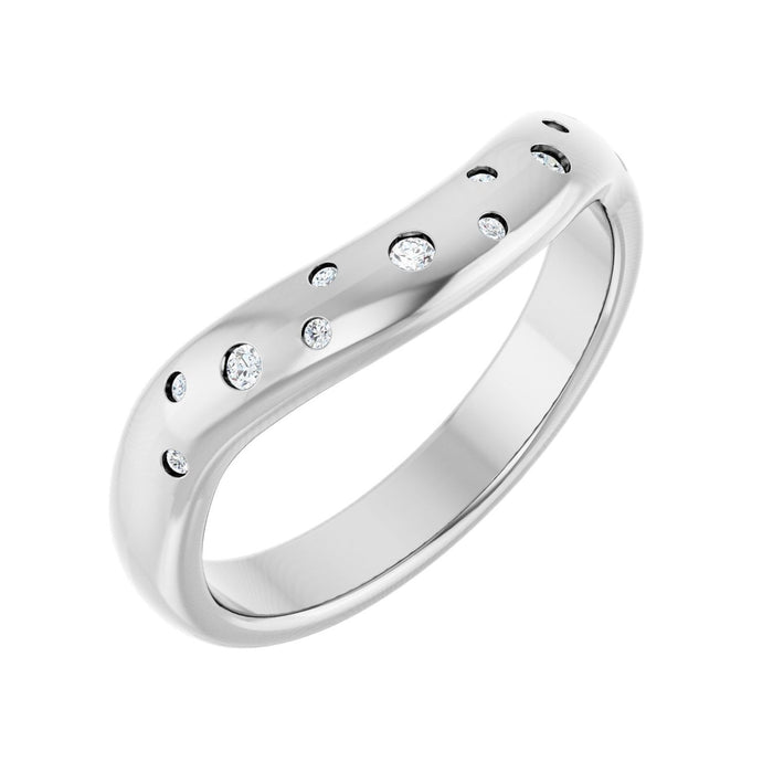 14K White Gold .08 CTW Lab-Grown Diamond Contour Band