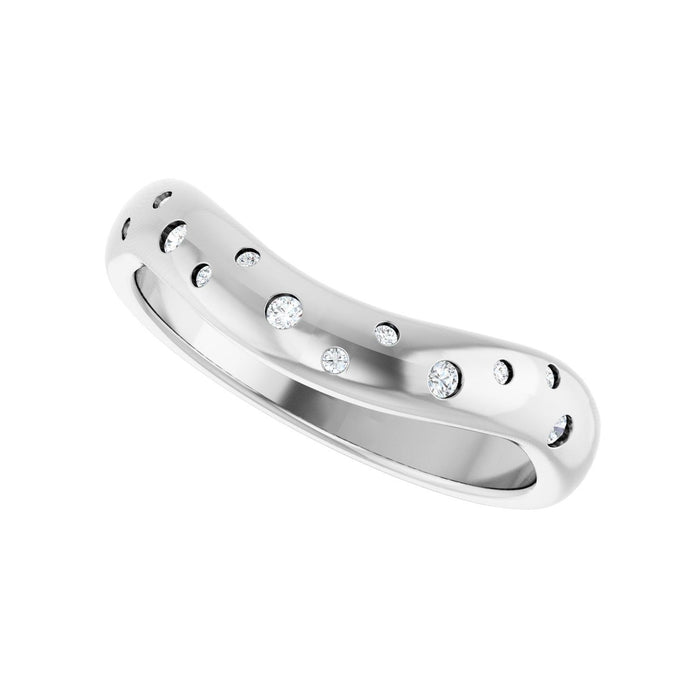 14K White Gold .08 CTW Lab-Grown Diamond Contour Band