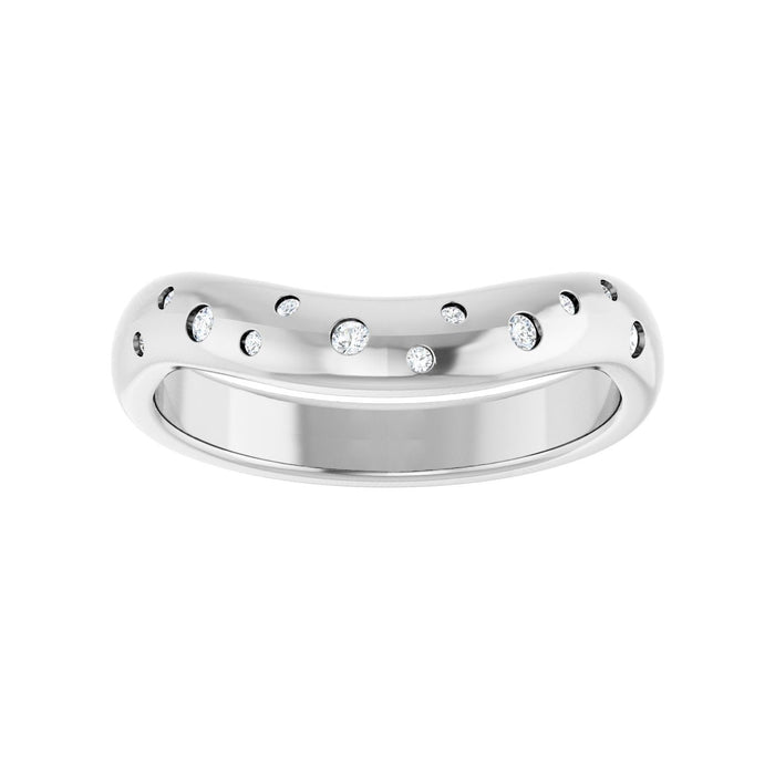 14K White Gold .08 CTW Lab-Grown Diamond Contour Band
