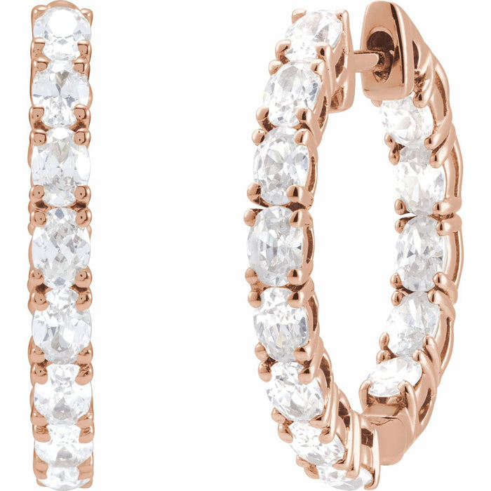 14K Rose Gold 2 5/8 CTW Lab-Grown Diamond Inside-Outside 20.6 mm Hoop Earrings