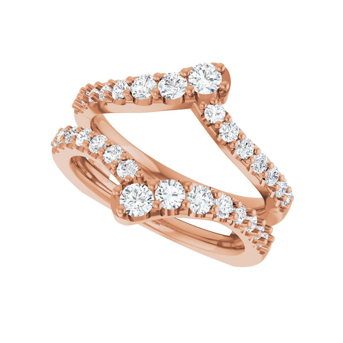 14K Rose Gold 1 CTW Lab-Grown Diamond Ring Guard
