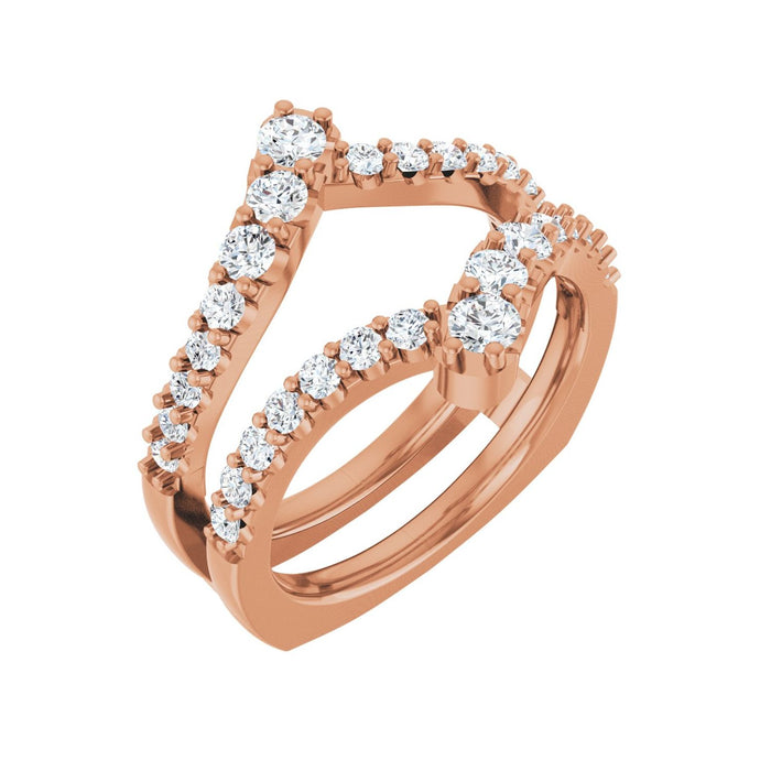 14K Rose Gold 1 CTW Lab-Grown Diamond Ring Guard