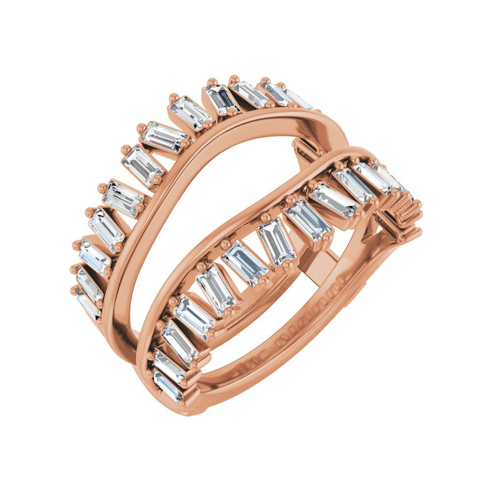 14K Rose Gold 9/8 CTW Lab-Grown Diamond Ring Guard