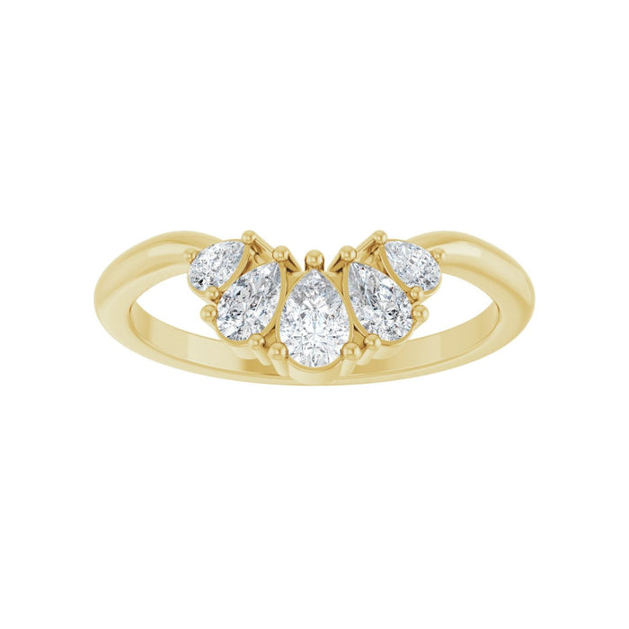 14K Yellow Gold 1/2 CTW Lab-Grown Diamond Contour Band