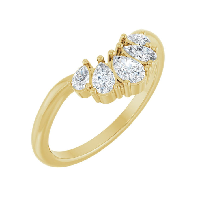 14K Yellow Gold 1/2 CTW Lab-Grown Diamond Contour Band