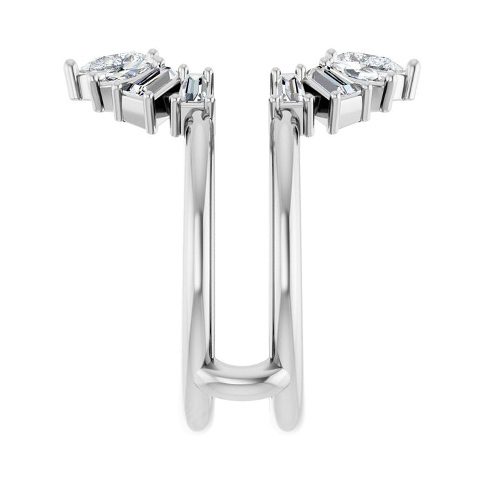 14K White Gold 1 CTW Lab-Grown Diamond Ring Guard