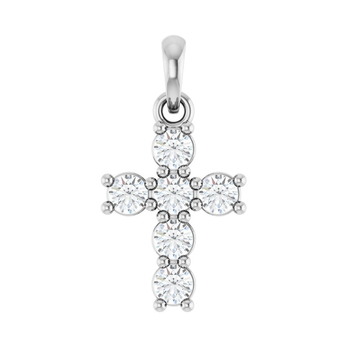 Platinum 1/3 CTW Lab-Grown Diamond Cross Pendant