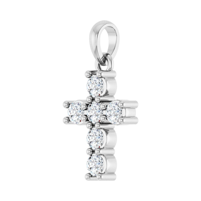Platinum 1/3 CTW Lab-Grown Diamond Cross Pendant