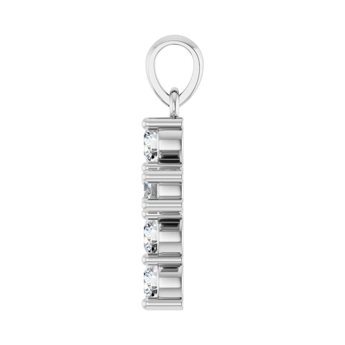 14K White Gold 1/2 CTW Lab-Grown Diamond Cross Pendant