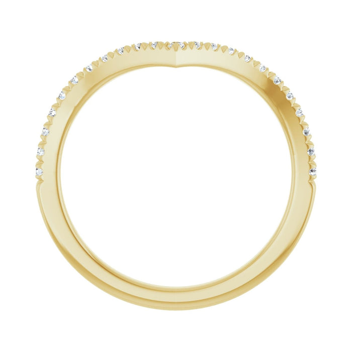 14K Yellow Gold 1/5 CTW Lab-Grown Diamond Contour Band