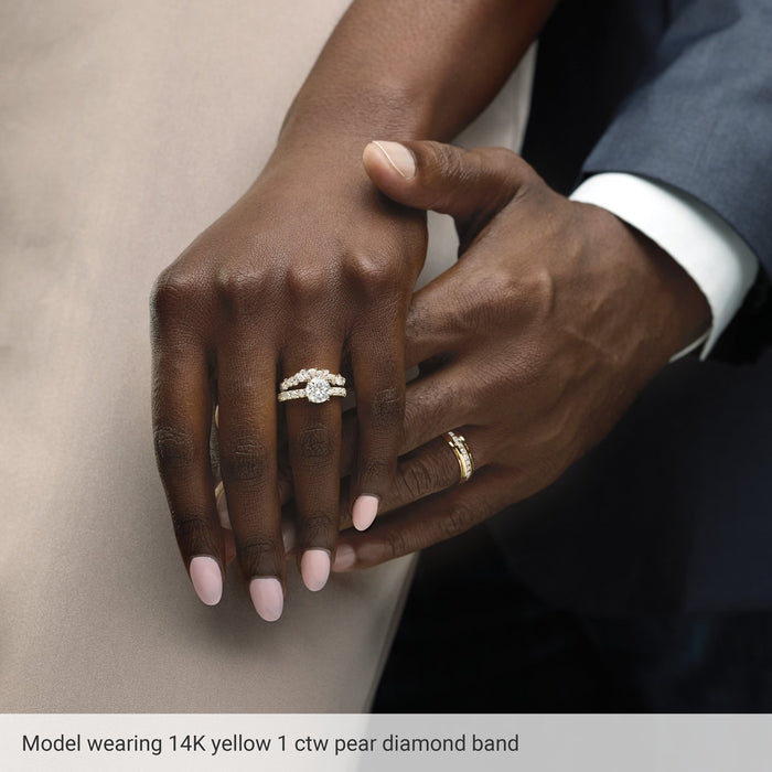 14K Rose Gold 1 CTW Lab-Grown Diamond Contour Band