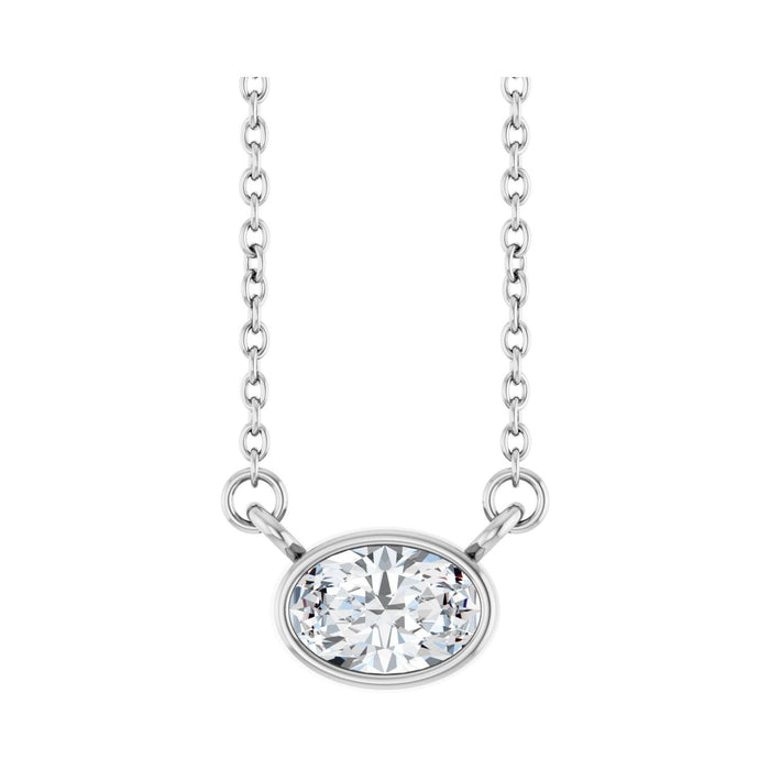 Sterling Silver 3/8 CT Lab-Grown Diamond 18" Necklace