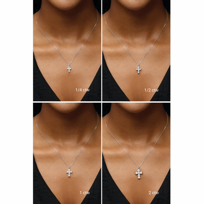 Platinum 1/3 CTW Lab-Grown Diamond Cross Pendant