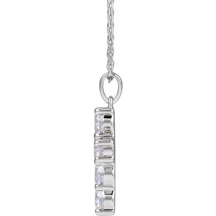 Platinum 1 CTW Lab-Grown Diamond Cross 18" Necklace