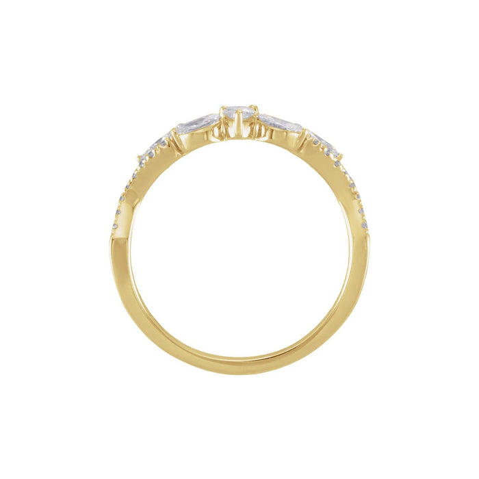 14K Yellow Gold 1/2 CTW Lab-Grown Diamond Contour Band