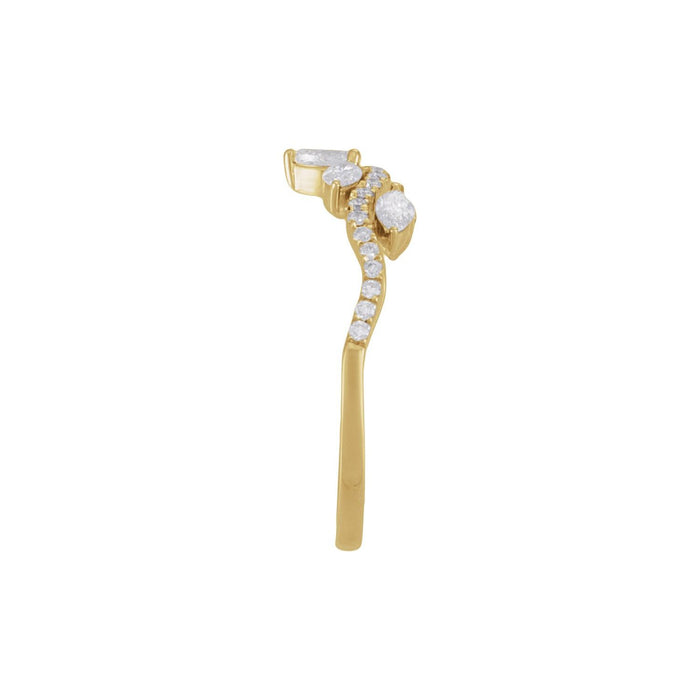 14K Yellow Gold 1/2 CTW Lab-Grown Diamond Contour Band