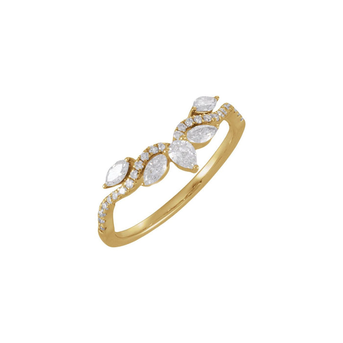 14K Yellow Gold 1/2 CTW Lab-Grown Diamond Contour Band