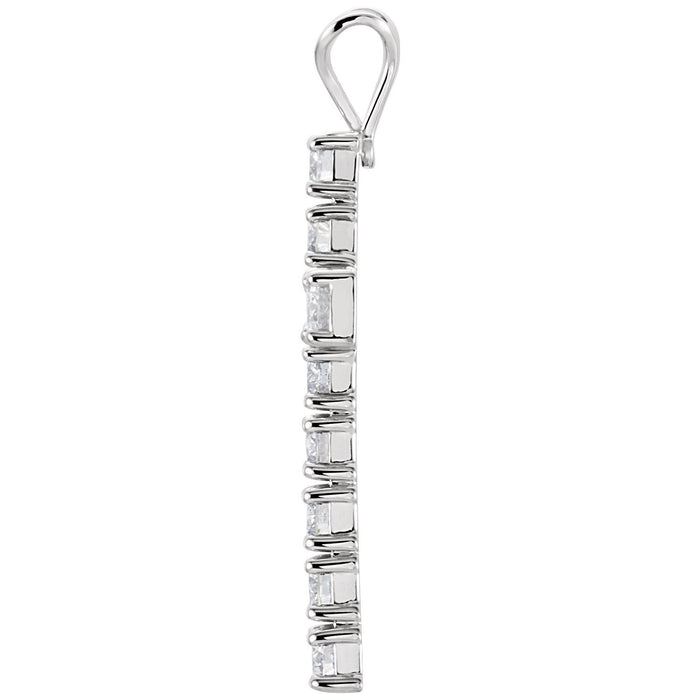 14K White Gold 1 1/4 CTW Lab-Grown Diamond Cross Pendant