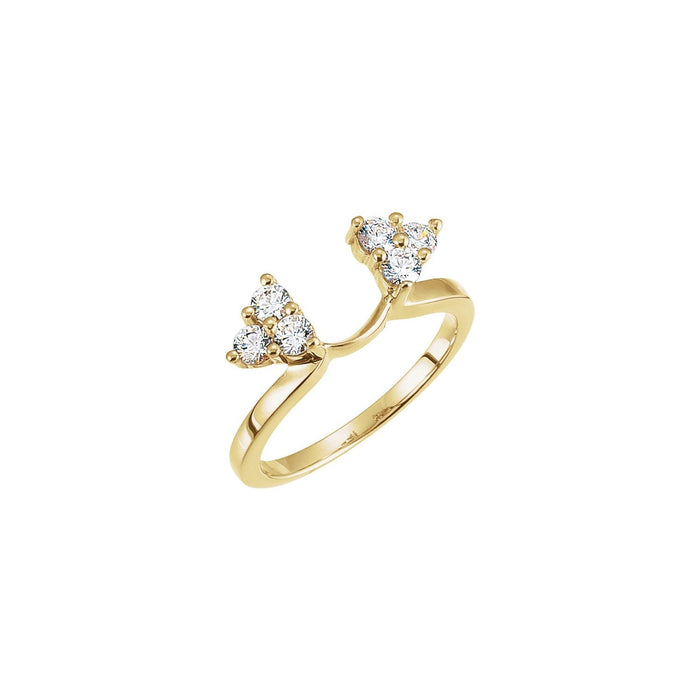 14K Yellow Gold 1/4 CTW Lab Grown Diamond Wrap-Style Ring Enhancer