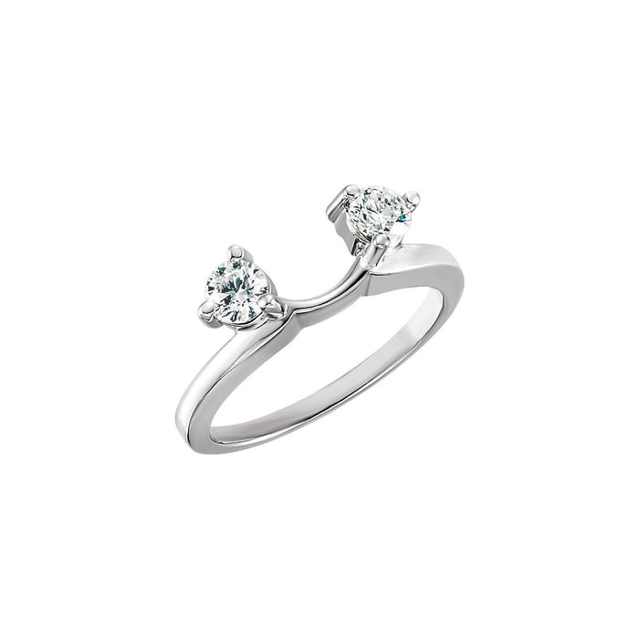 14K White Gold 1/2 CTW Lab Grown Diamond Wrap-Style Ring Enhancer