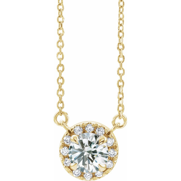 14K Yellow Gold 1/5 CTW Lab-Grown Diamond French-Set 16-18" Necklace