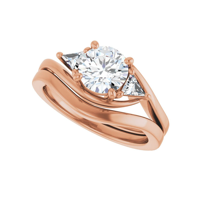 14K Rose Gold 6.5 mm Round 1/4 CTW Lab-Grown Diamond Semi-Set Engagement Ring