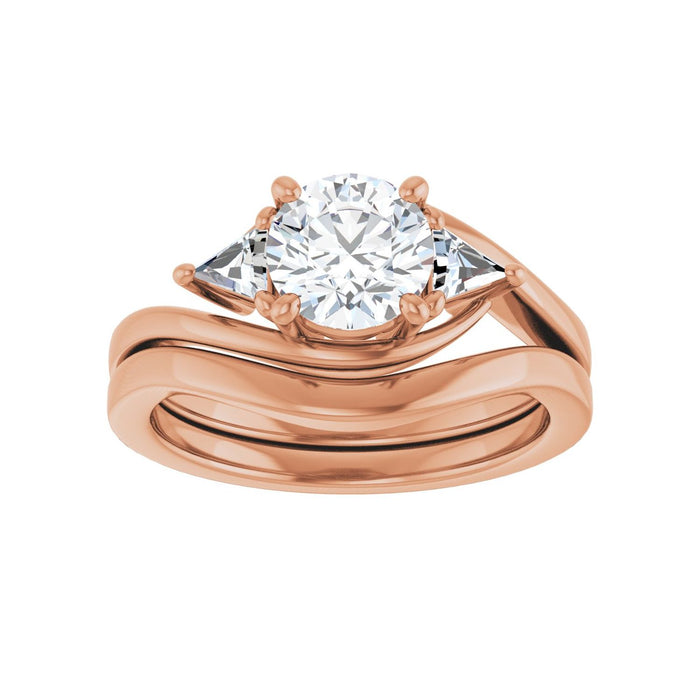 14K Rose Gold 6.5 mm Round 1/4 CTW Lab-Grown Diamond Semi-Set Engagement Ring