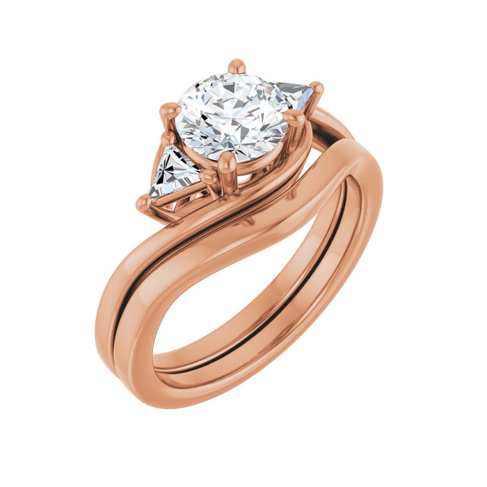 14K Rose Gold 6.5 mm Round 1/4 CTW Lab-Grown Diamond Semi-Set Engagement Ring