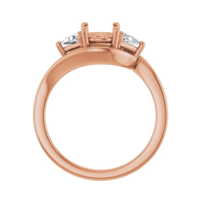 14K Rose Gold 6.5 mm Round 1/4 CTW Lab-Grown Diamond Semi-Set Engagement Ring