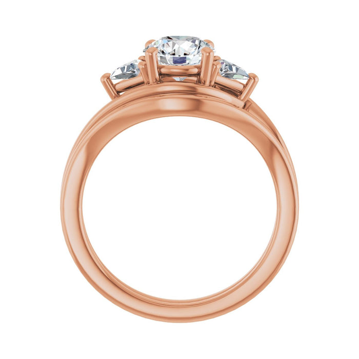 14K Rose Gold 6.5 mm Round 1/4 CTW Lab-Grown Diamond Semi-Set Engagement Ring