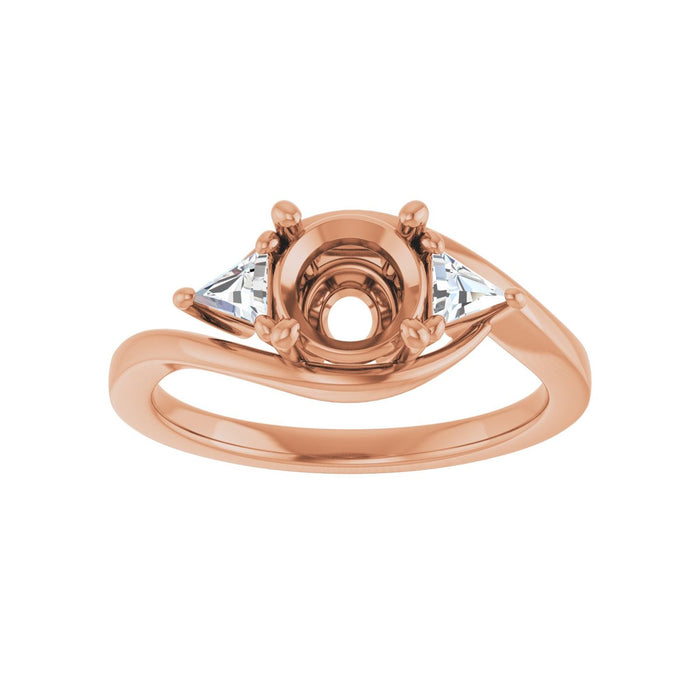14K Rose Gold 6.5 mm Round 1/4 CTW Lab-Grown Diamond Semi-Set Engagement Ring