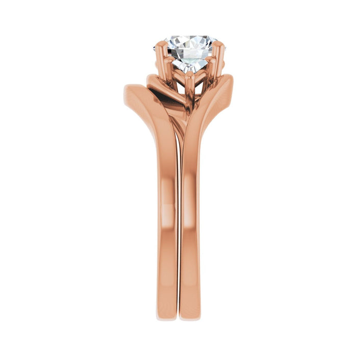 14K Rose Gold 6.5 mm Round 1/4 CTW Lab-Grown Diamond Semi-Set Engagement Ring