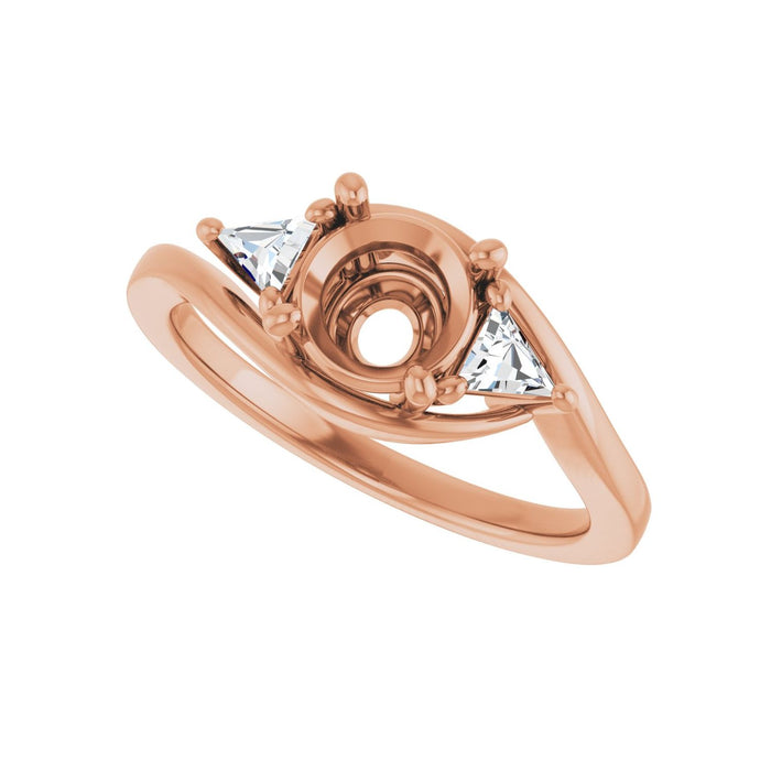 14K Rose Gold 6.5 mm Round 1/4 CTW Lab-Grown Diamond Semi-Set Engagement Ring