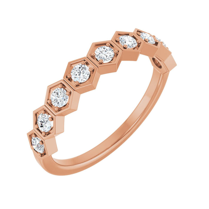 14K Rose Gold 3/8 CTW Lab-Grown Diamond Stackable Ring