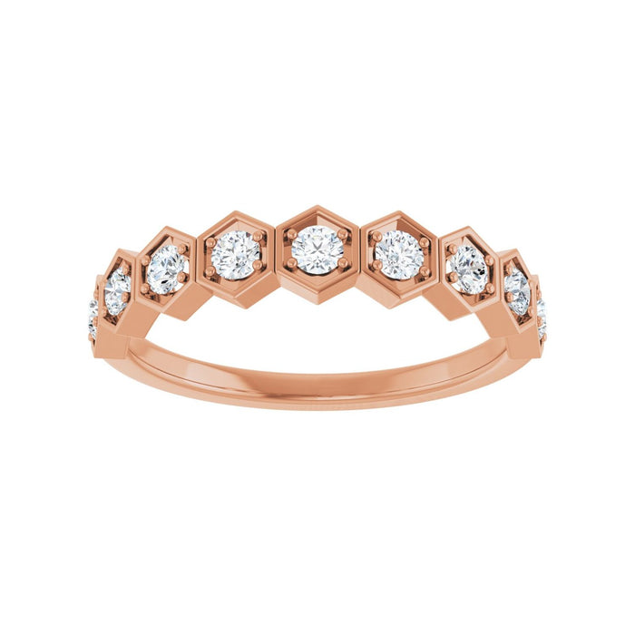 14K Rose Gold 3/8 CTW Lab-Grown Diamond Stackable Ring