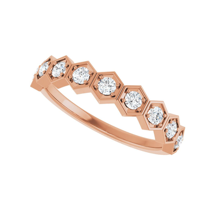 14K Rose Gold 3/8 CTW Lab-Grown Diamond Stackable Ring
