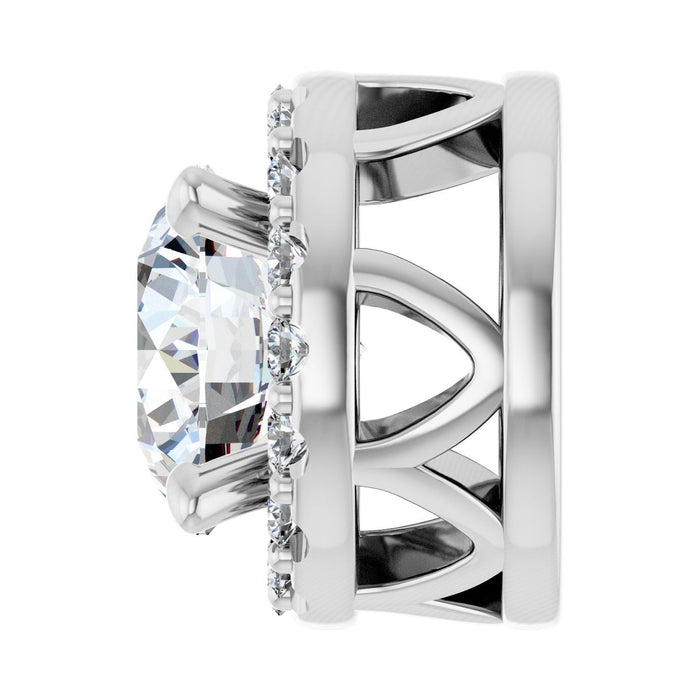 14K White Gold 5/8 CTW Lab-Grown Diamond Halo-Style Pendant