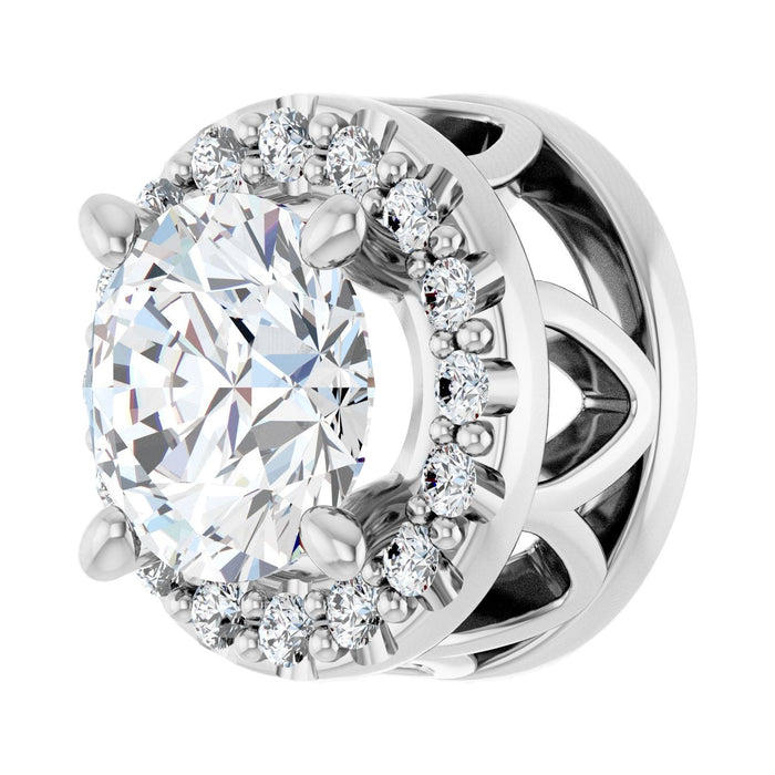 14K White Gold 5/8 CTW Lab-Grown Diamond Halo-Style Pendant