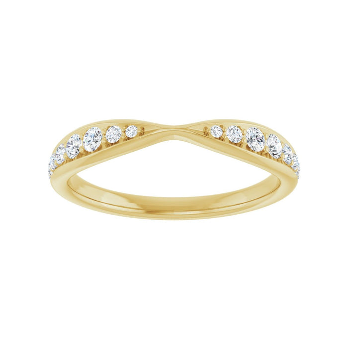 14K Yellow Gold 1/5 CTW Lab-Grown Diamond Pinched Contour Band