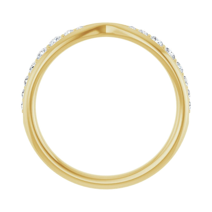 14K Yellow Gold 1/5 CTW Lab-Grown Diamond Pinched Contour Band